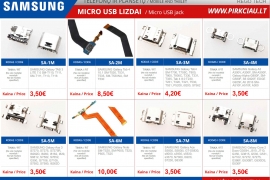 SAMSUNG TELEFONŲ / PLANŠETŲ Micro USB lizdai, nuo